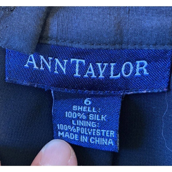 Ann Taylor Patterned 100% Silk Skirt Size 6 Women’s Black - Picture 3 of 6